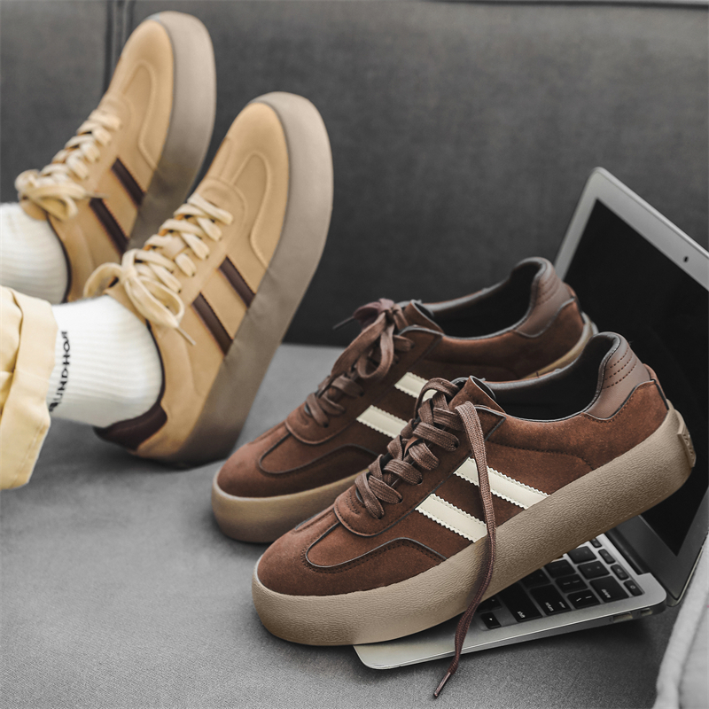 Leather Platform Casual Brown Men's Shoes foto 2