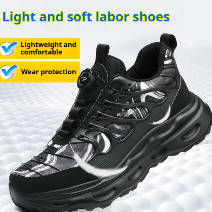 Rotating Button Men's Lightweight And Comfortable Labor Protection Shoes foto 5