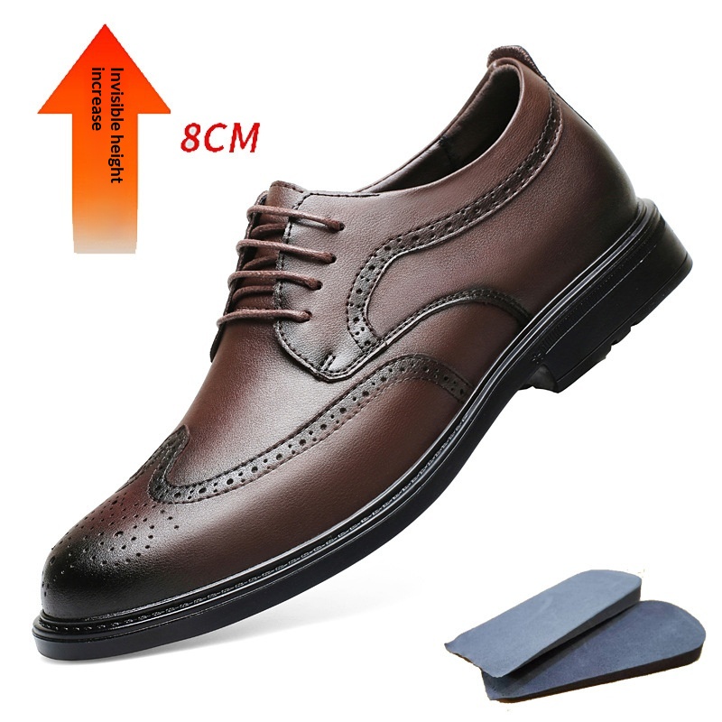 Business Formal Thick-soled Invisible Height-increasing 8cm Casual Leather Shoes foto 5