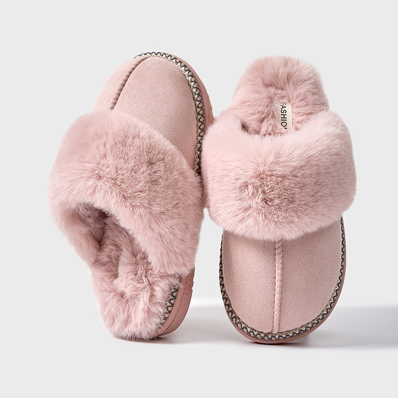 Indoor Home Non-slip Plush Thermal Base Men's Cotton Slippers foto 2