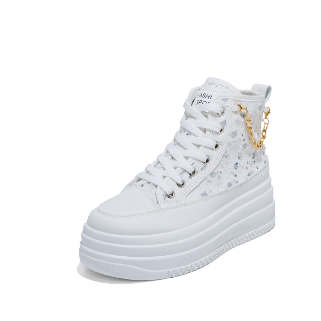 Denim Fashion Womens Casual Chain-Strap Shoes foto 4