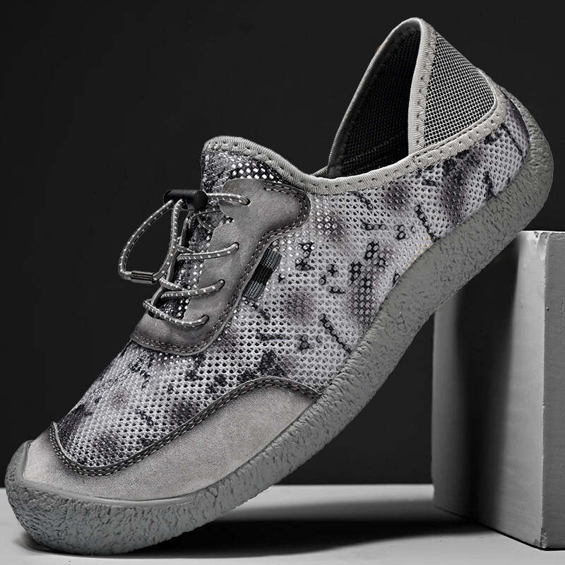 Plus Size Genuine Leather Men's Handmade Sew Shoes Lightweight foto 3