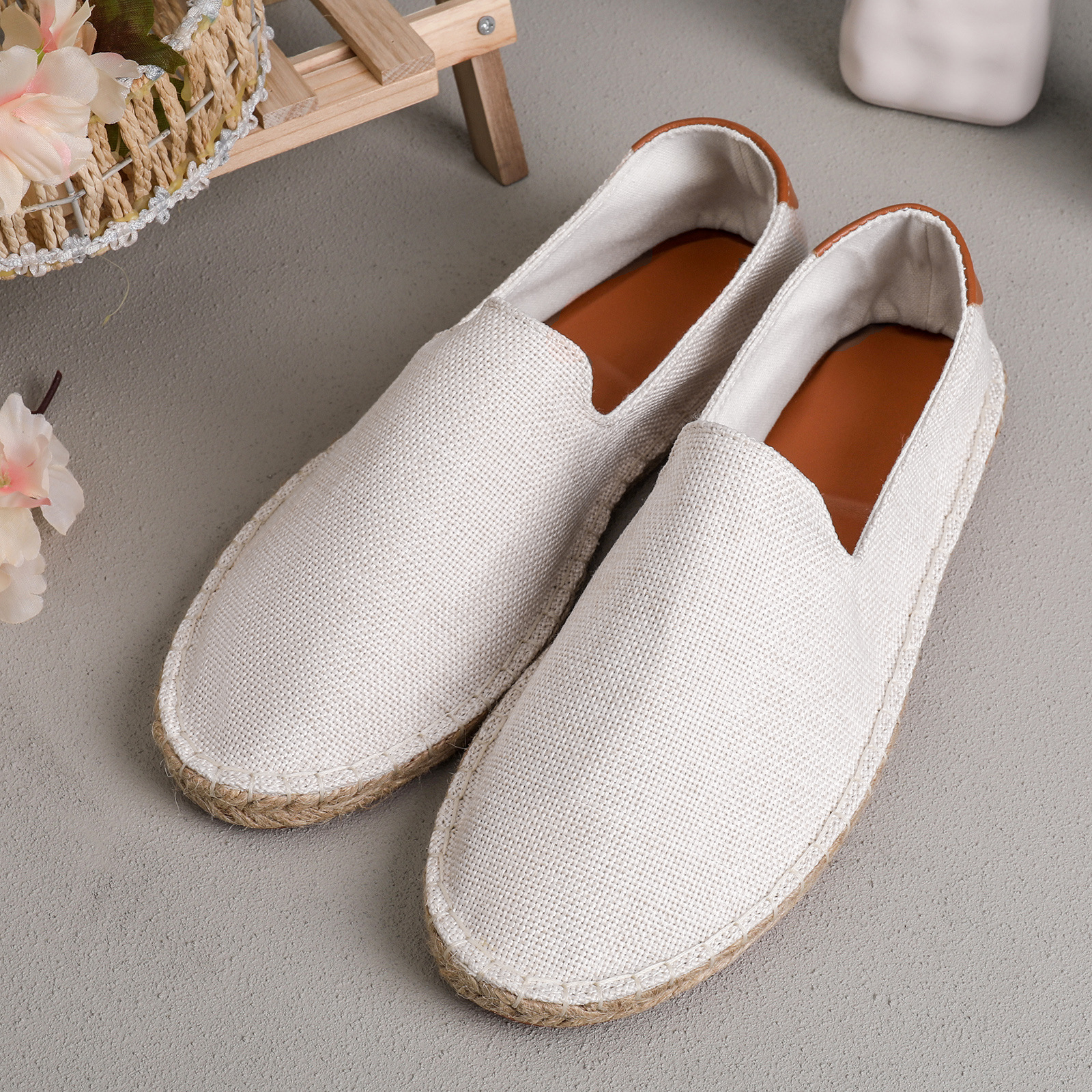 Sweat-absorbent Breathable Lazy Cloth Shoes Loafers Men foto 3