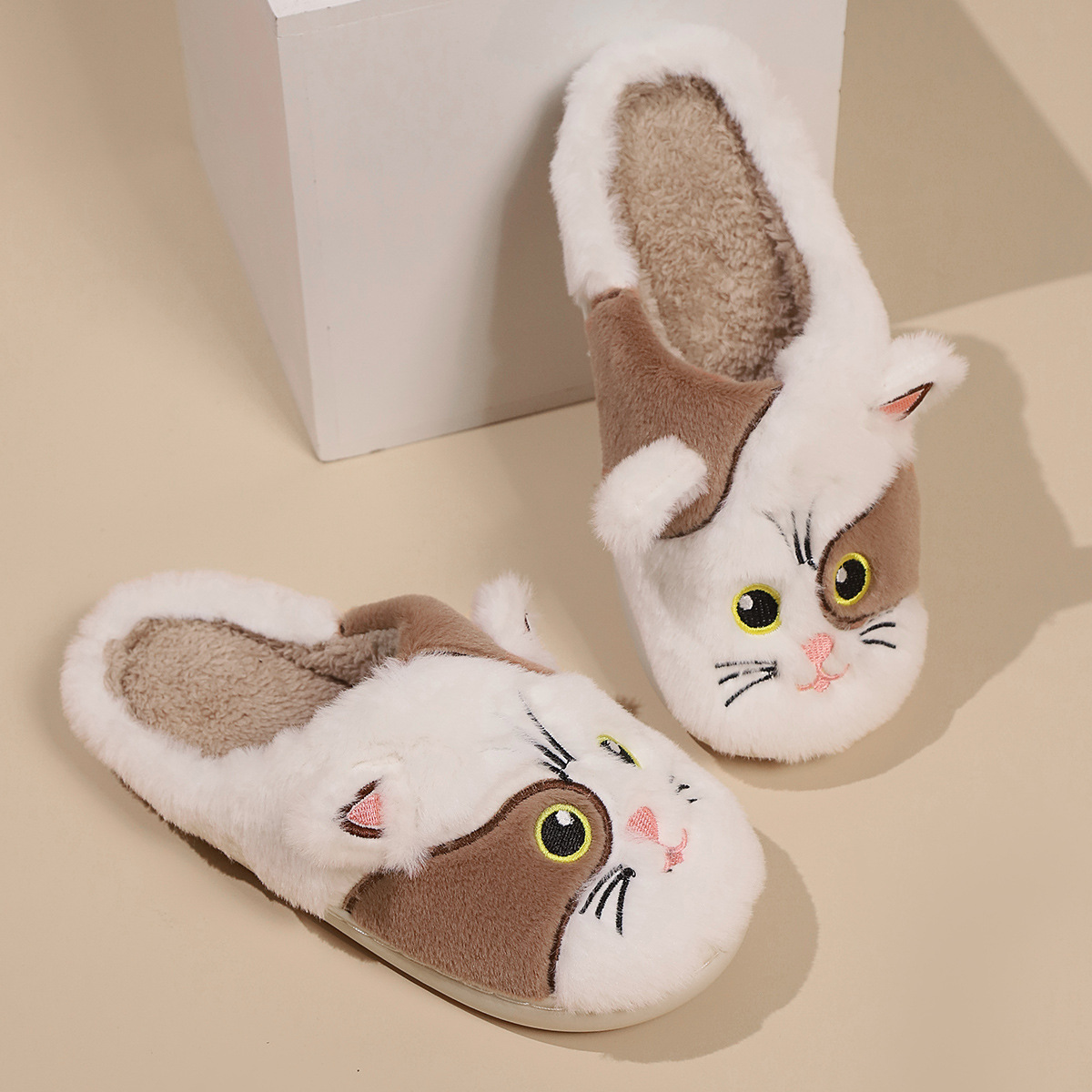 Kitty Fluffy Slippers Autumn And Winter Warm foto 5