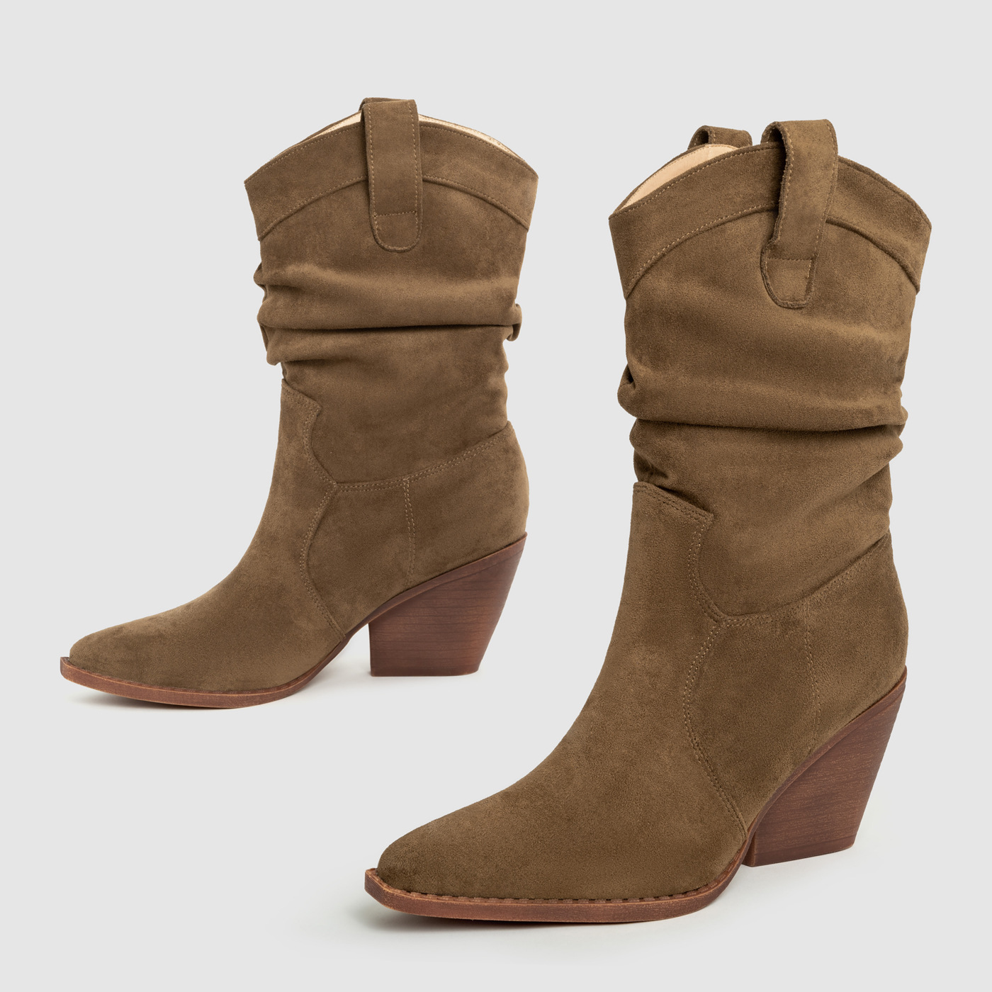 Thick Heel Brown High Heels Women's Ankle Boots foto 5