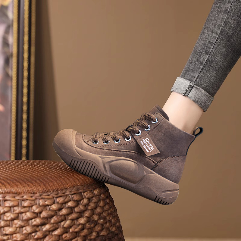 Womens High Top Casual Thick Soled Height Increasing Boots foto 3