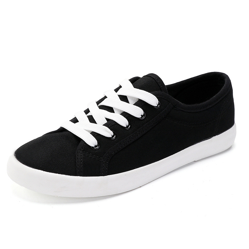 Women's Korean-style Canvas Simple Breathable Low-top White Shoes foto 4