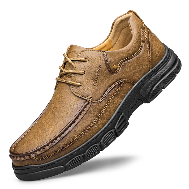Men's Handmade Shoes Stitching Plus Size Casual Leather Shoes foto 4