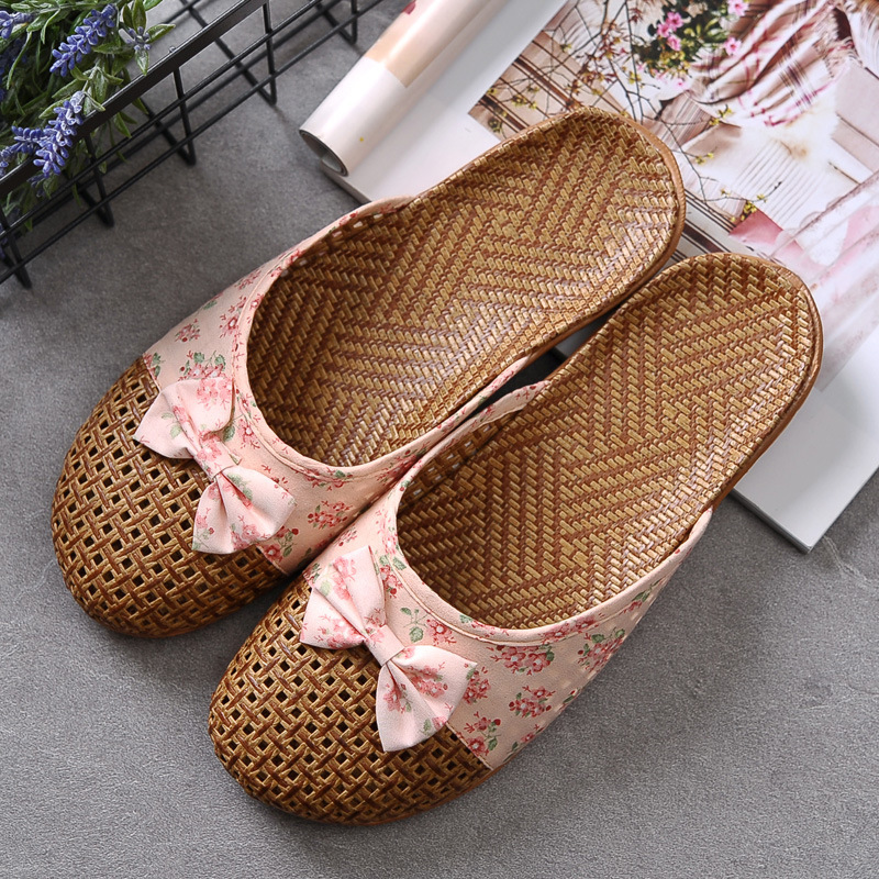 Indoor Non-slip Thick-soled Floor Linen Slippers foto 4