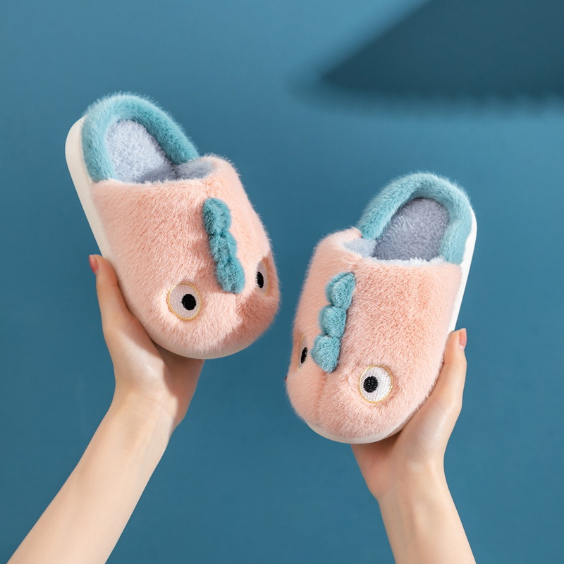 Children's Cotton Slippers Cute Dragon Home Non-slip Waterproof foto 2