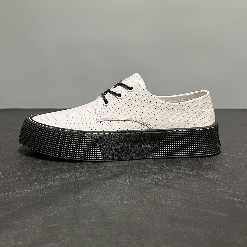 Breathable Comfortable Casual Shoes Soft Leather White Shoes foto 3