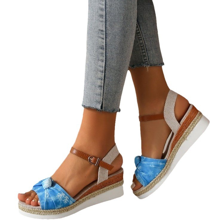 Bowknot Fashion Sandals Fish Mouth Buckle Rope Bottom foto 3