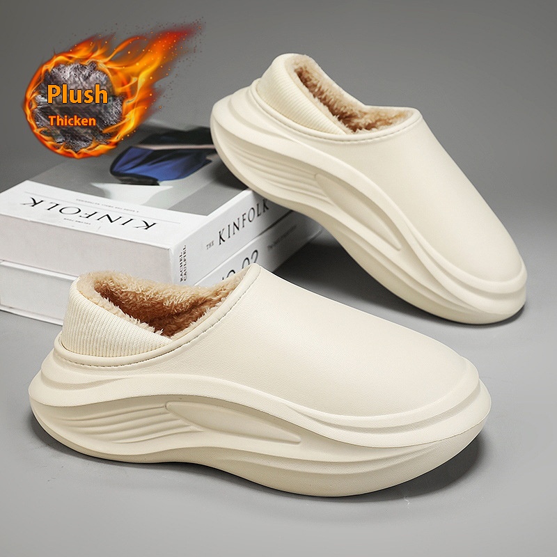 Cotton Slippers Men's Winter Bag Heel Fleece-lined foto 5