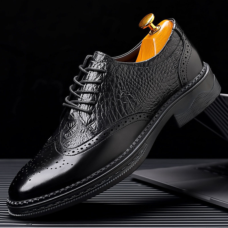 Mens Casual Dress Slip-on Leather Shoes foto 5