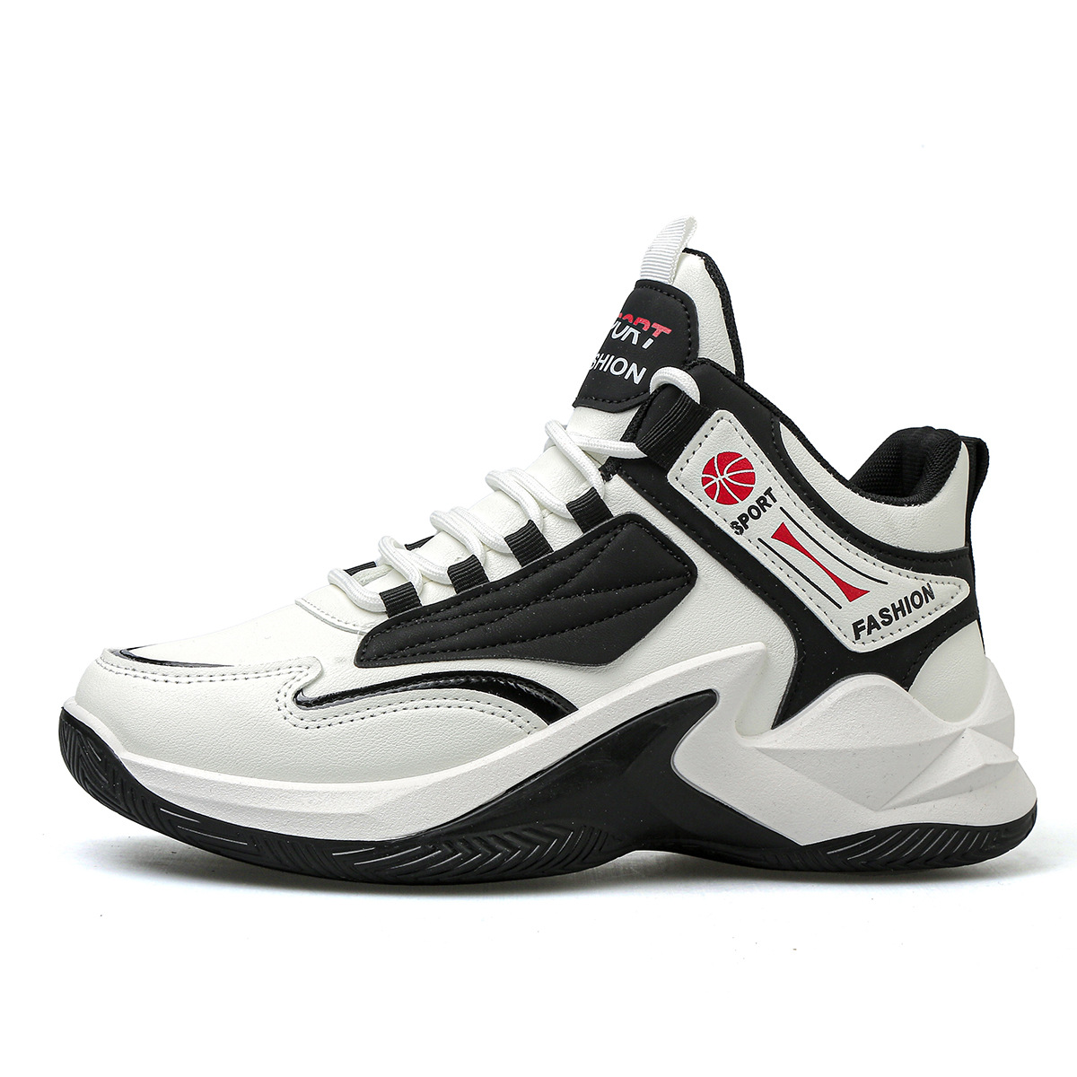Waterproof High-top Soft Leather Basketball Shoes foto 4