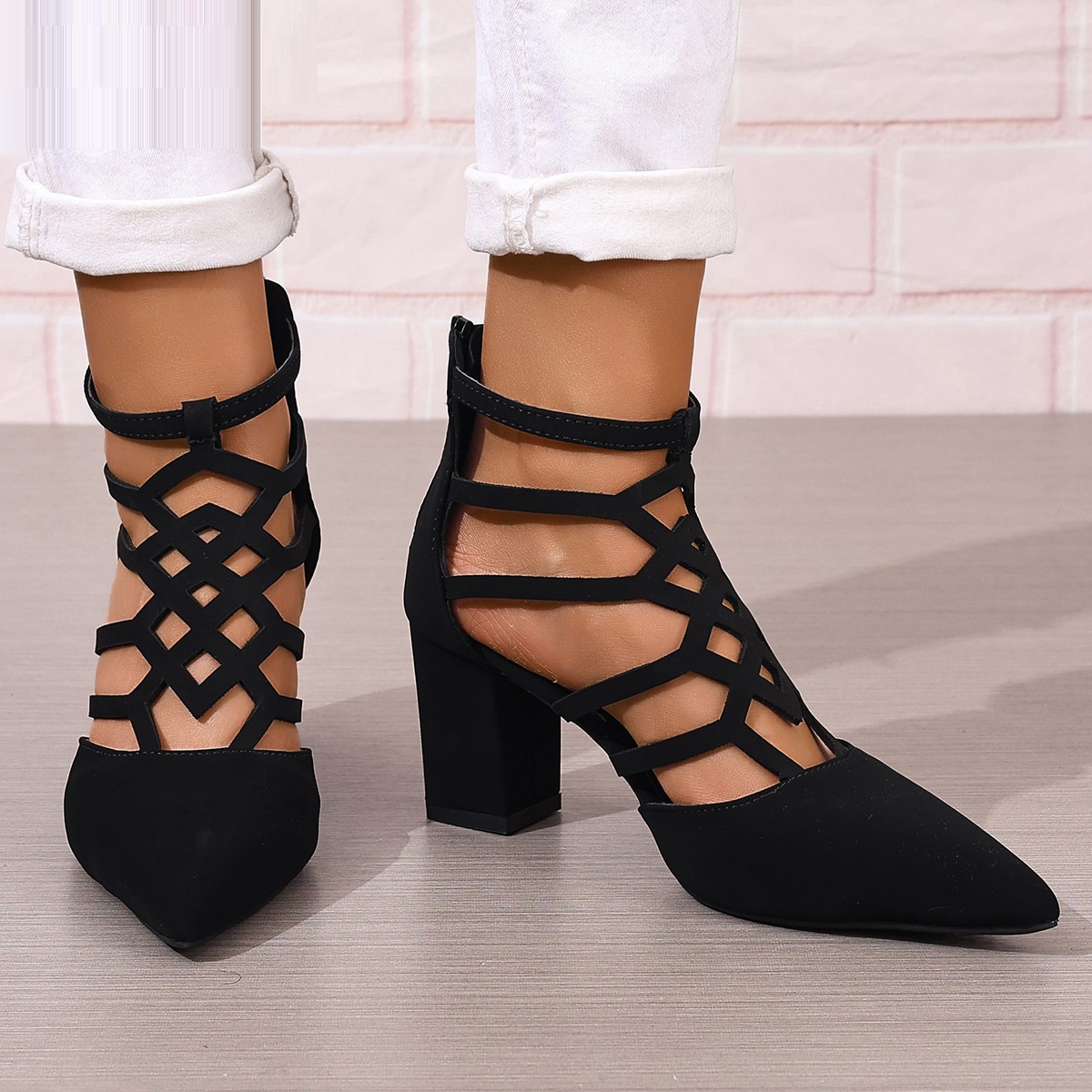 Fashion High Heel Professional Pointed-toe Hollowed High Heel Sandals foto 4