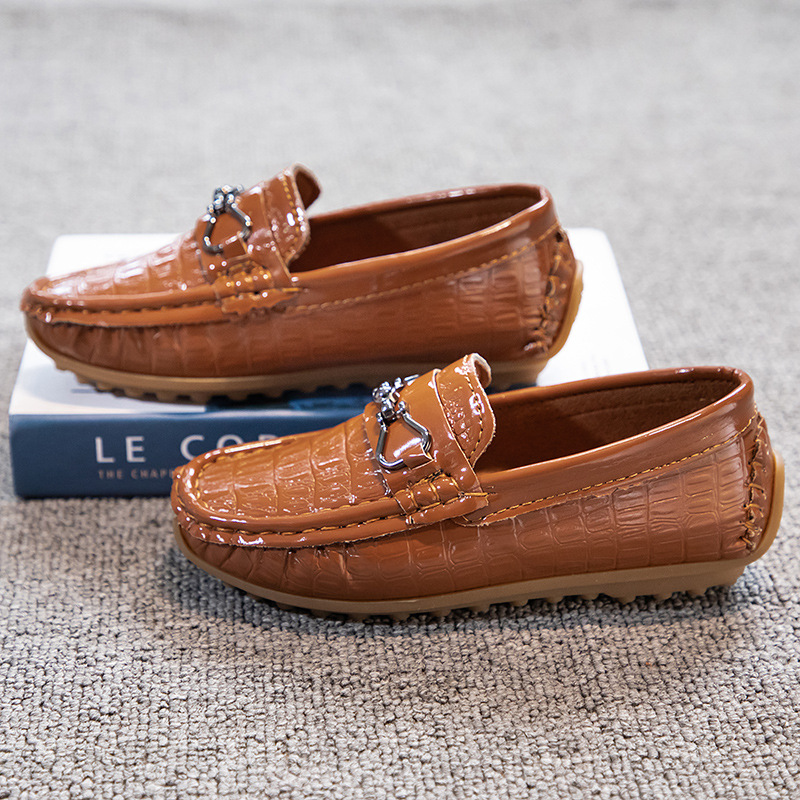 Step On Boys' British Style Leather Shoes foto 4