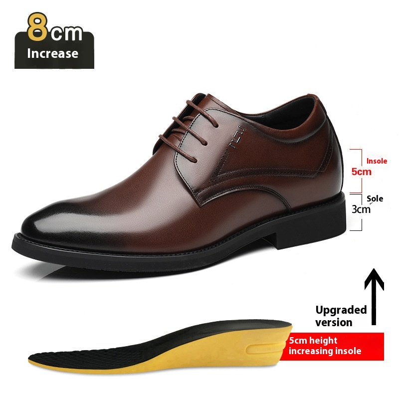 Business Formal Wear Genuine Leather Breathable Increased Men's Shoes foto 2