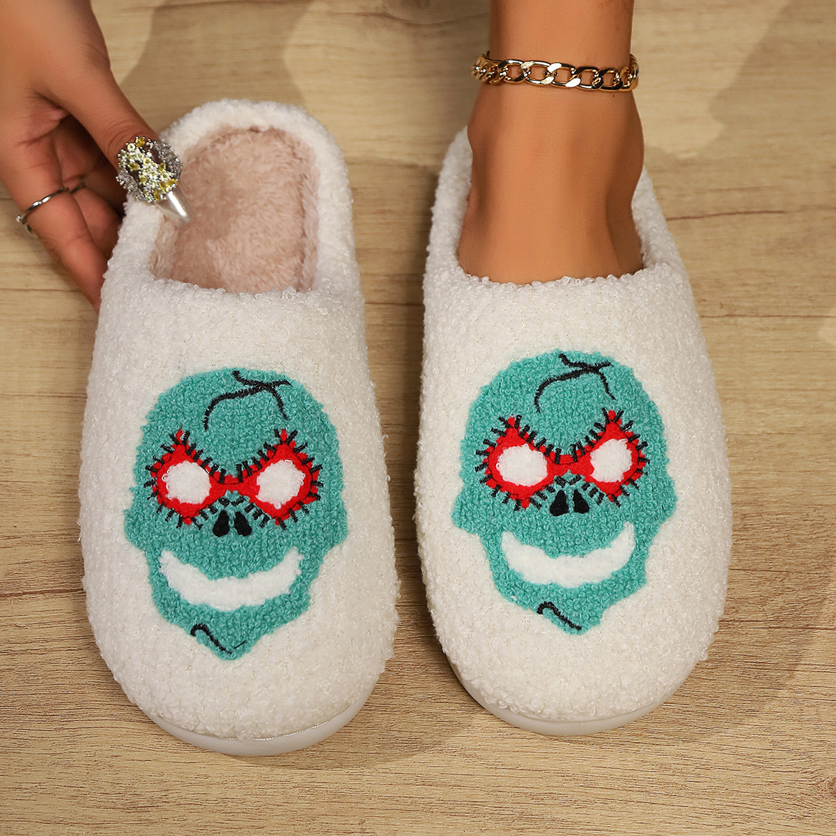 Women's Indoor Plush Thermal Cotton Slippers foto 4