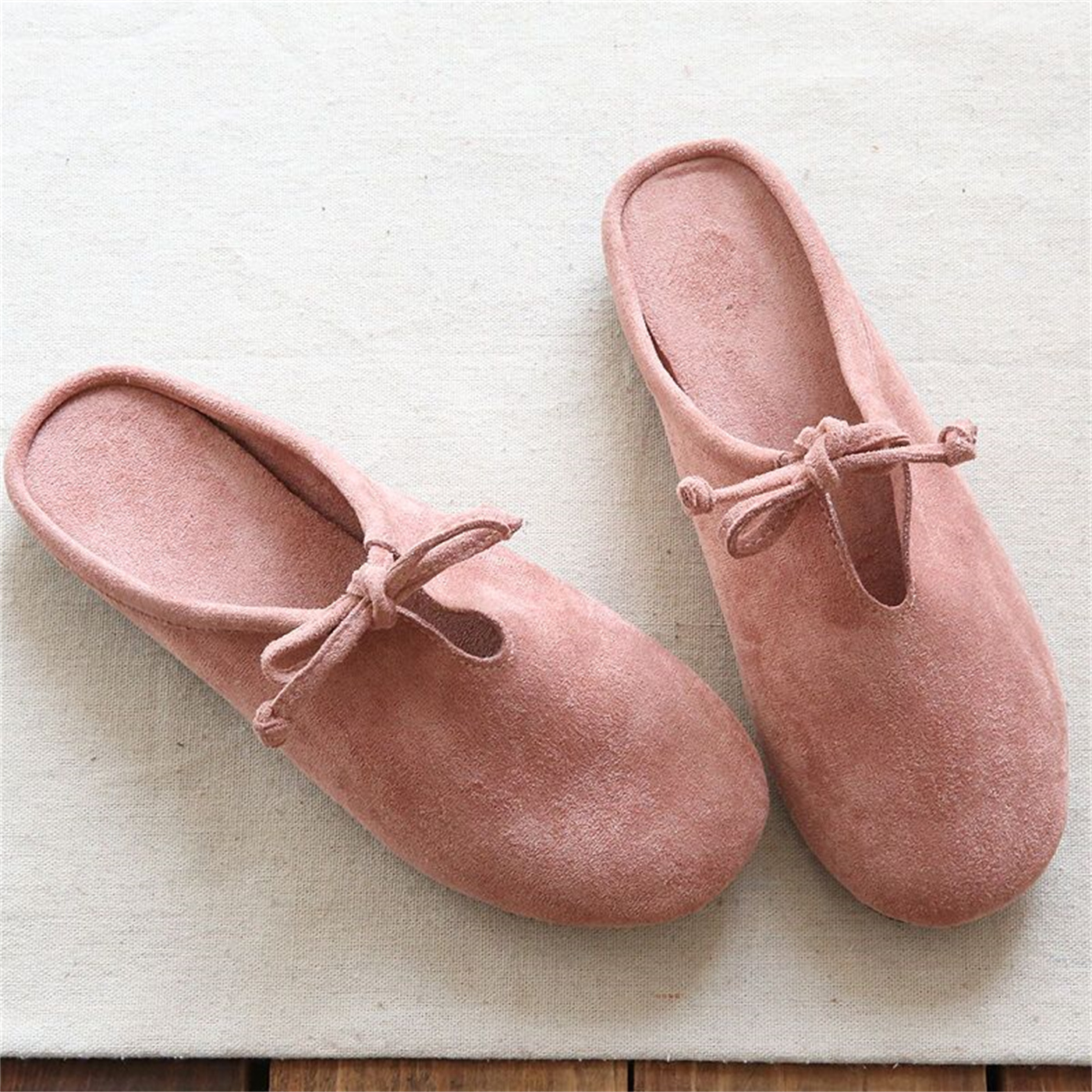Retro Velvet Loafer With Flat Bottom And Half Slippers foto 2