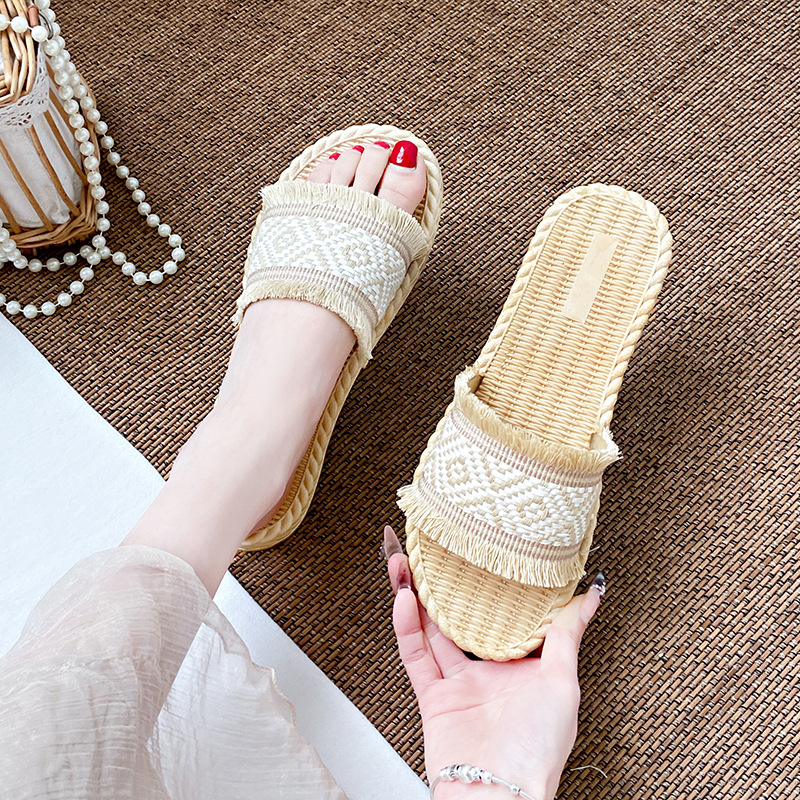 Summer New Ethnic-Style Woven Slide Sandals For Women foto 3