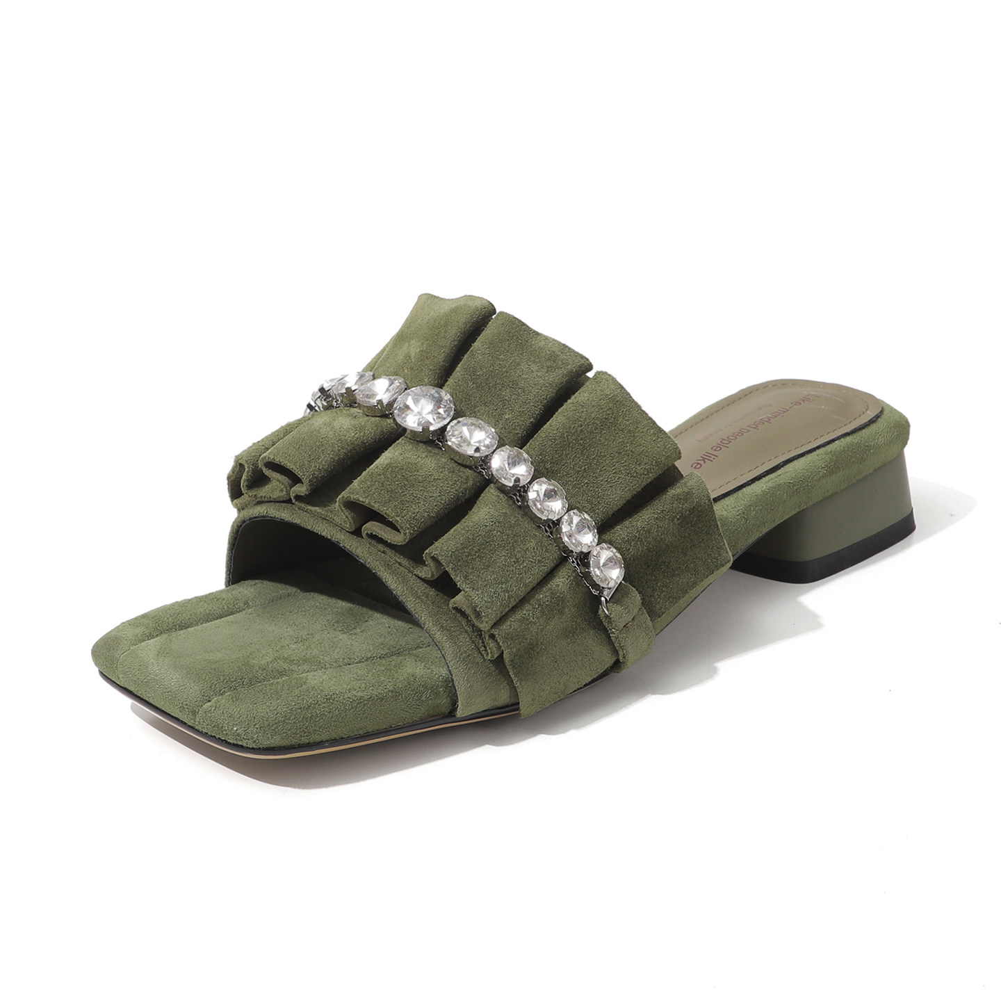Stylish Silver Leather Pleated Slide Sandals With A Resort Vibe foto 3