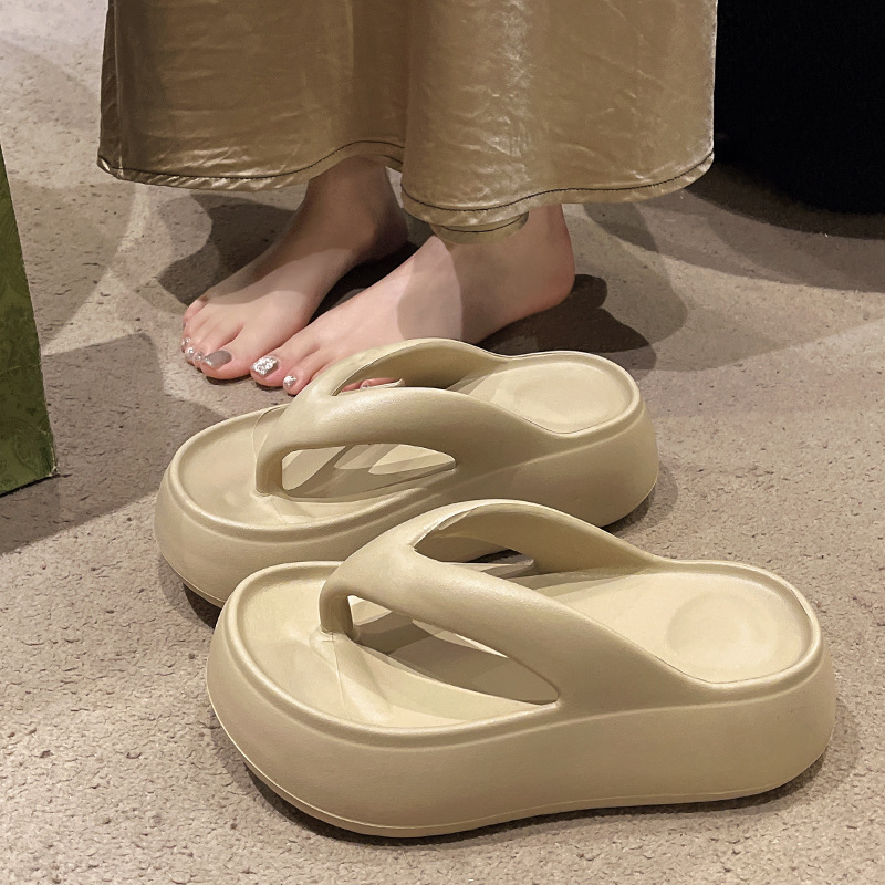 Women's Thick-soled Flip-flops Summer Height Increasing Slippers foto 2