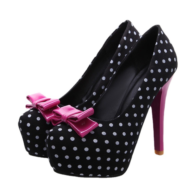 Springautumn Sweet Round-toe High Heels With A Bow And Thin Stiletto Heel foto 3