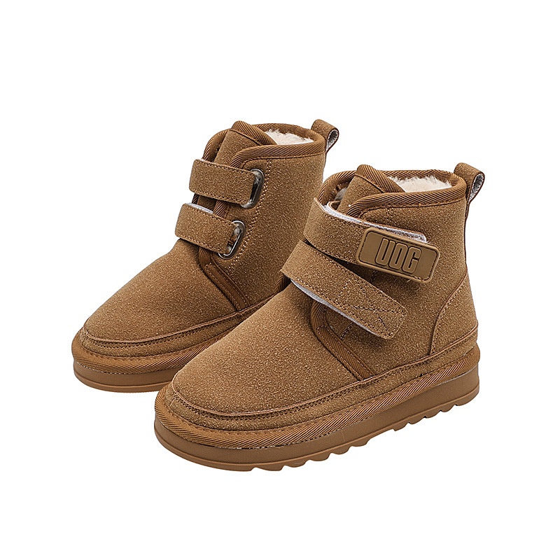 Fleece-lined Thick Snow Boots Girls' Double Velcro Ankle Boots foto 4