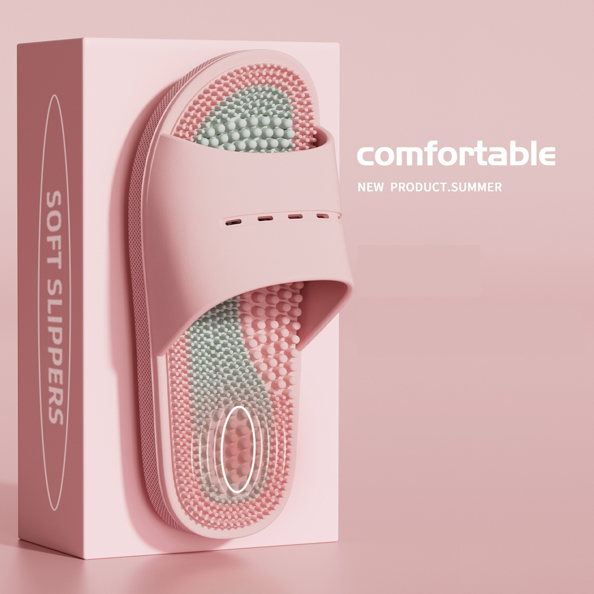 Massage Slippers For Men Summer Indoor Home And Bathroom Use Foot Acupressure Slippers With Non-slip Soles For Men foto 5