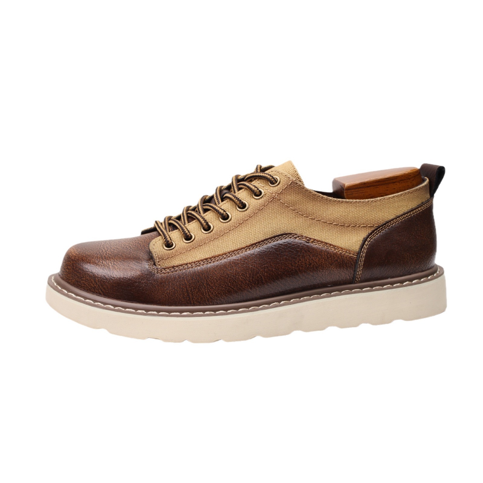 Vintage Work Shoes American Outdoor Leisure Leather Shoes foto 4