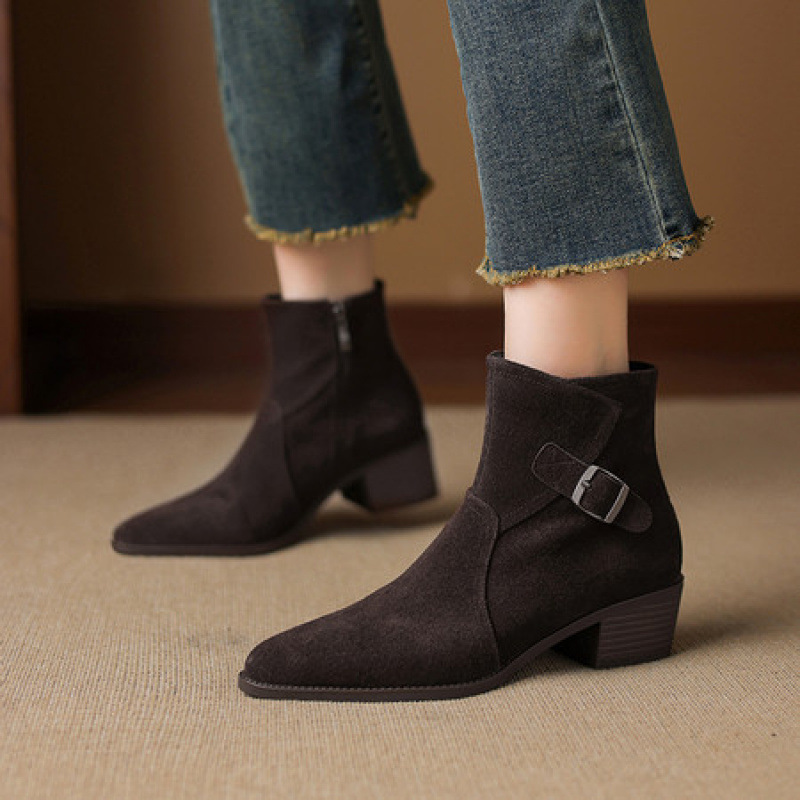 Ankle Boots With A Retro Chunky Heel And Round Toecomfortable For Your Feet All Fall And Winter foto 3