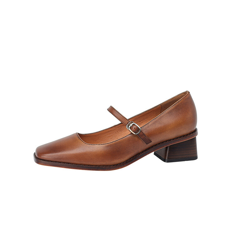 Retro Chunky-heeled Elegant Womens Shoes foto 5