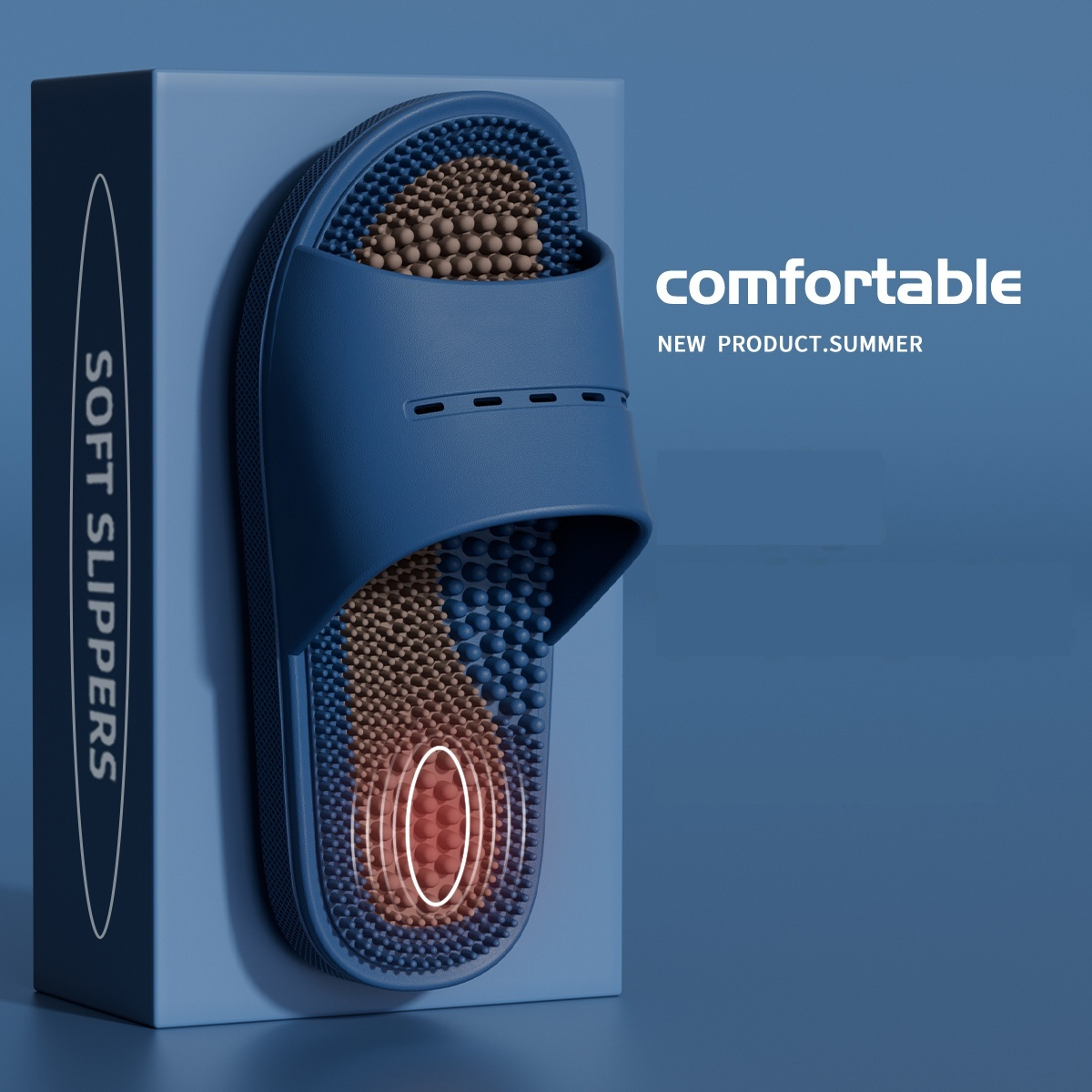 Massage Slippers For Men Summer Indoor Home And Bathroom Use Foot Acupressure Slippers With Non-slip Soles For Men foto 3