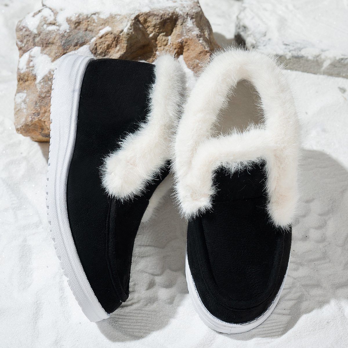 Women's Cotton Fashionable Outdoor Non-slip Thick Warm Shoes foto 4