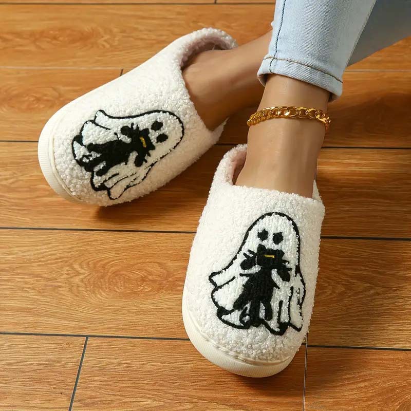 Cartoon Non-slip Ghost Towel Embroidery Closed-toe Slippers foto 3