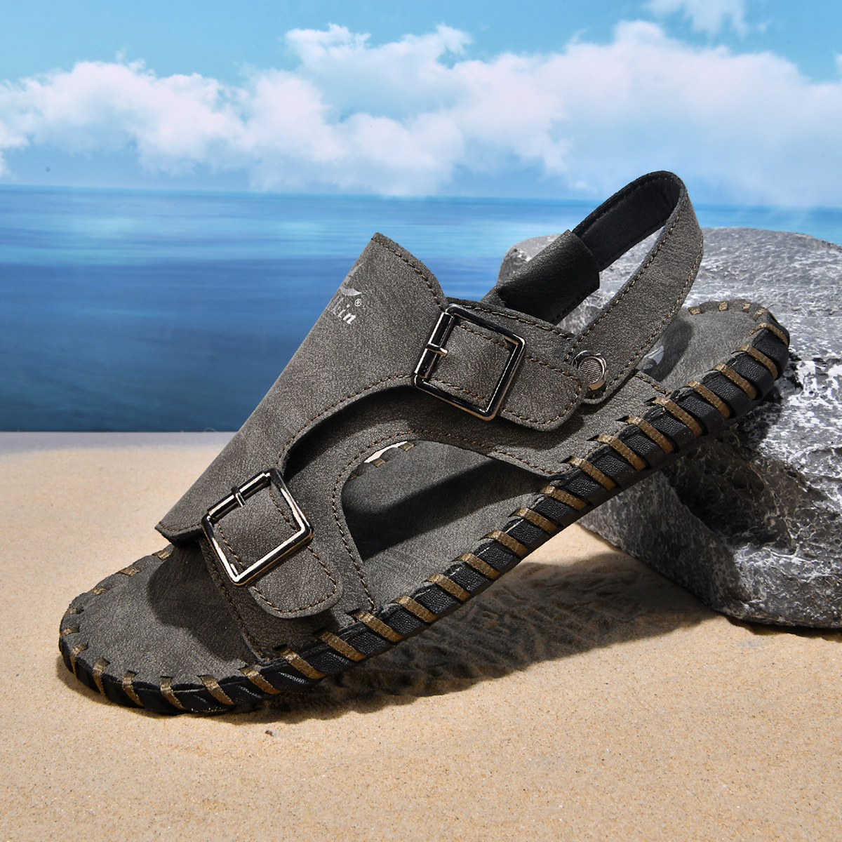 Genuine Leather Soft-soled Non-slip Beach Shoes foto 3