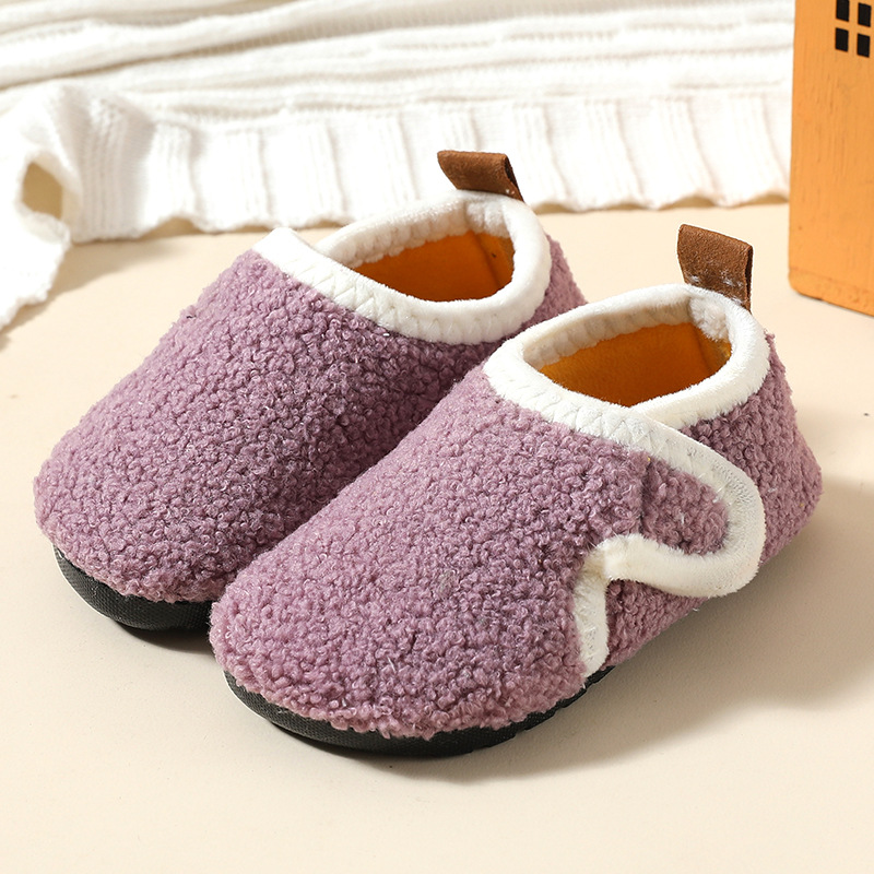 Autumn And Winter Children's Cotton Slippers With Fleece, Anti-slip Soft Sole foto 5
