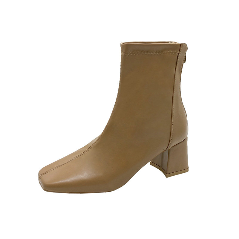 Boots Zipper Mid-calf And Low Length Martin Square Head foto 5