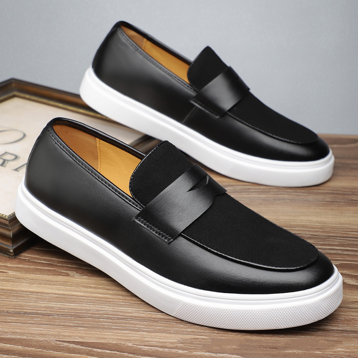 Men's Slip-on Gommino British Style Casual Leather Shoes High-grade foto 4