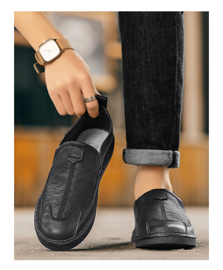 Soft Leather Soft Bottom Lightweight Men's Leather Casual Shoes