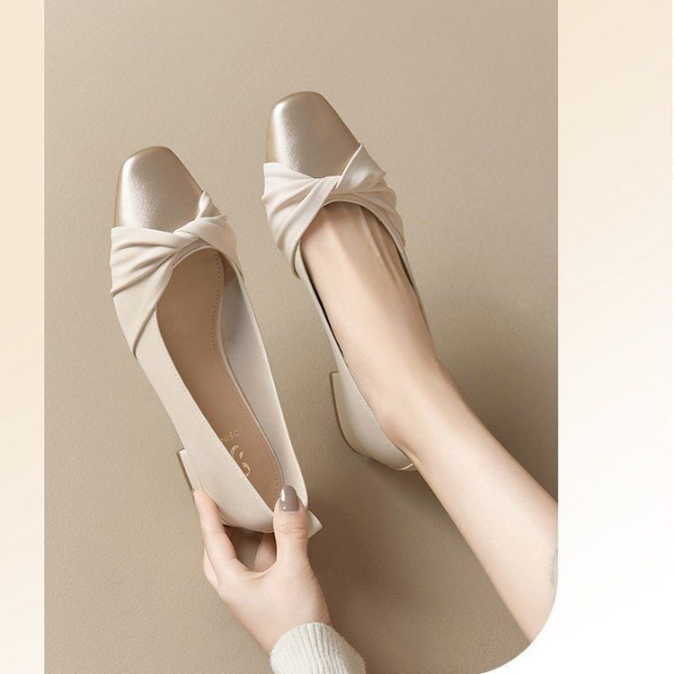 Soft Leather Low Heel Versatile Women's Casual Shoes foto 3