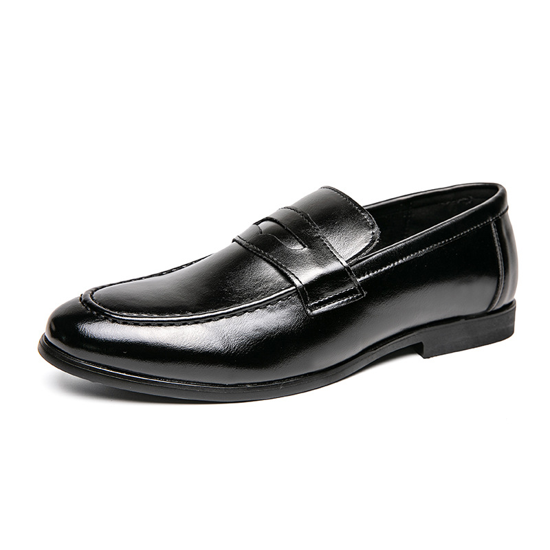 Pointed Toe Minimalist Leather Shoes In British Style foto 4