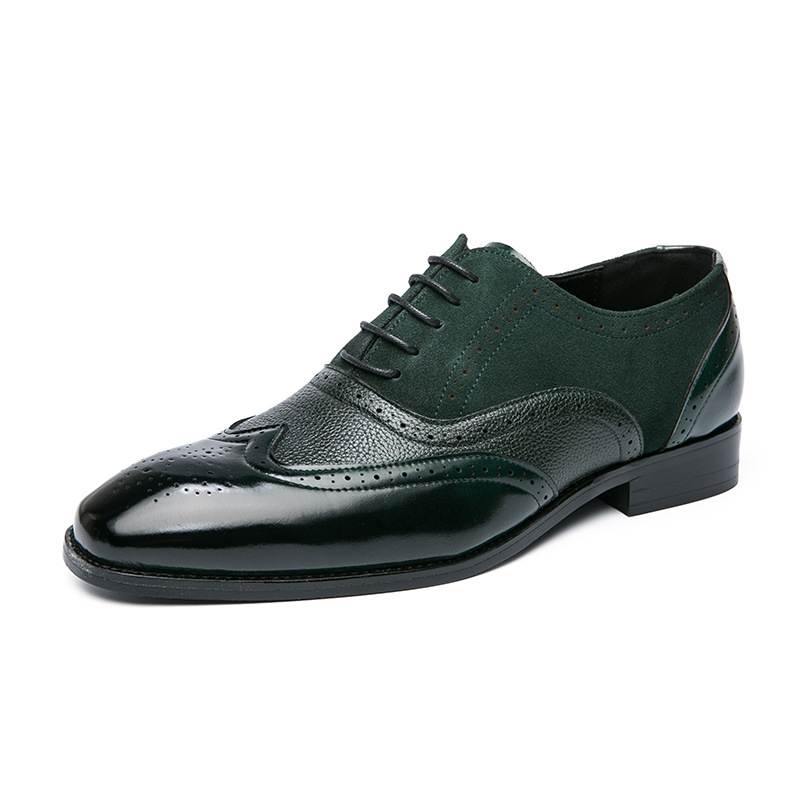 British Men's Low-top Lace-up Pointed Leather Shoes foto 5