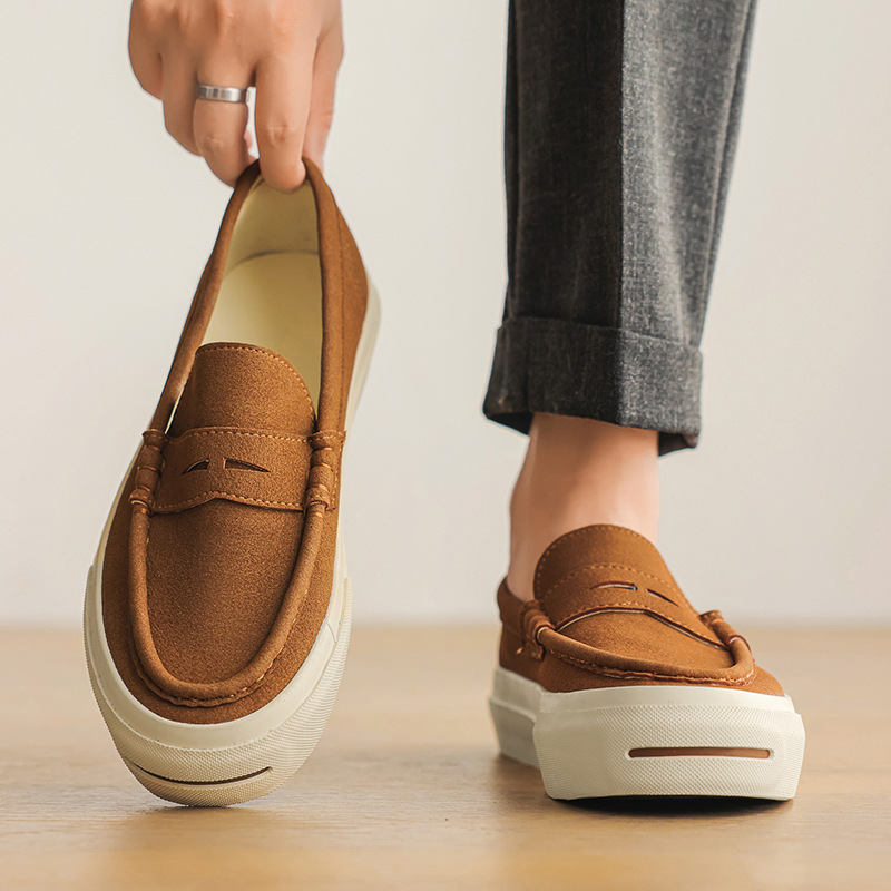 Breathable Suede Low-top Classic Chunky-soled Loafers foto 3