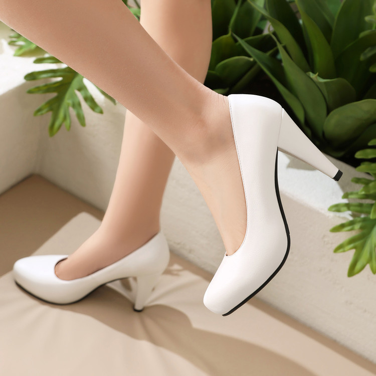 Flight Attendant High-heeled Shoes Womens Round-toe Professional Workwear Shoes foto 2