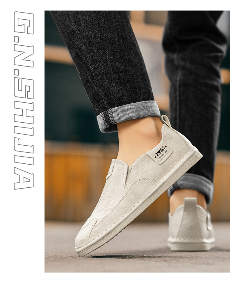 Soft Leather Soft Bottom Lightweight Men's Leather Casual Shoes foto 2