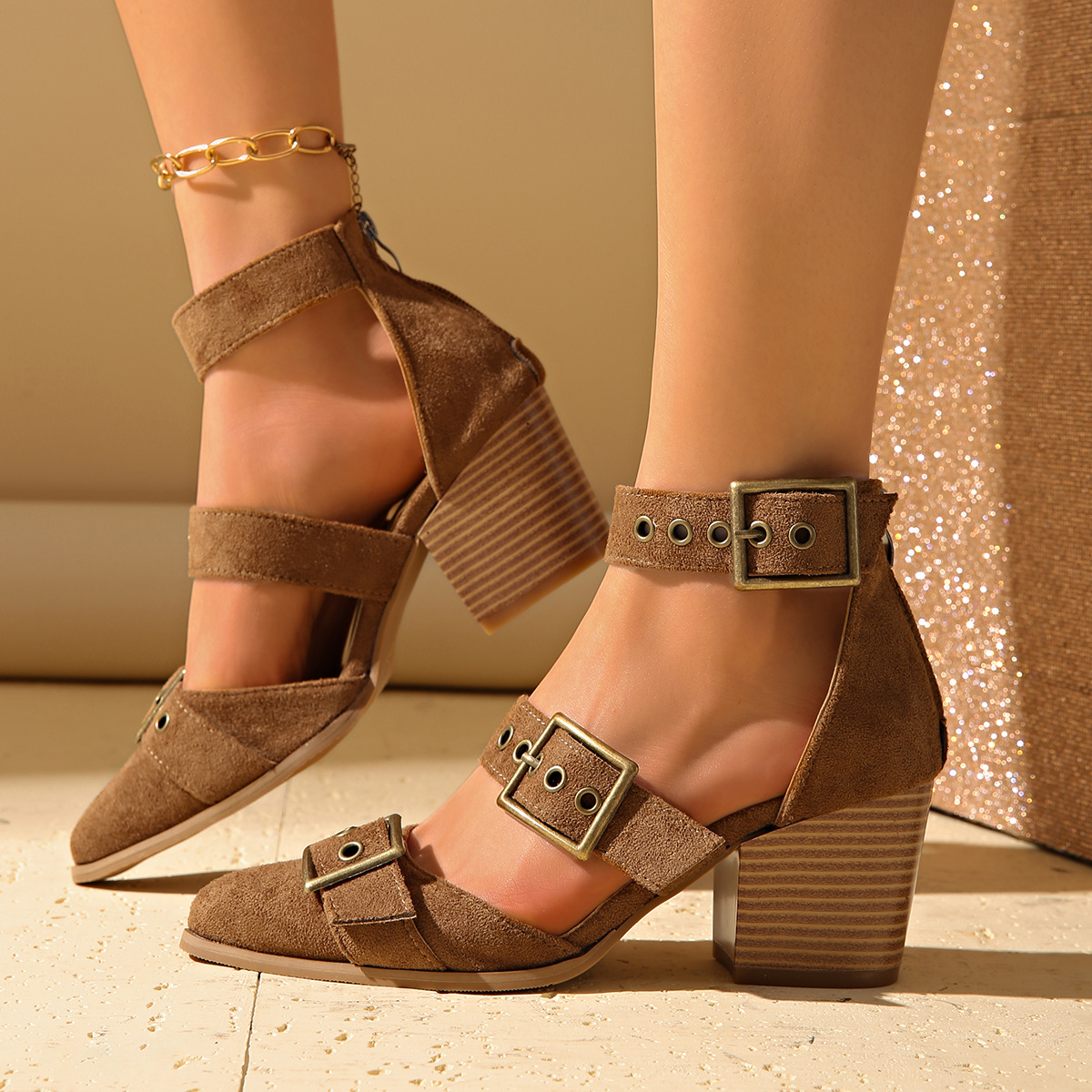 Pointed-toe Stiletto Heels With Rivets
