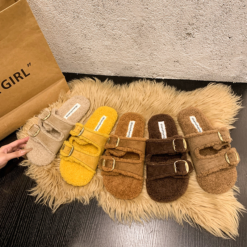 Flat Soled Lambswool Birkie Slippers For Women foto 5
