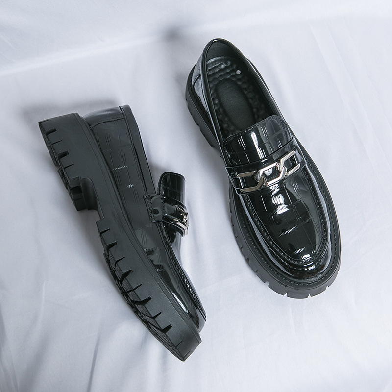 Men's Youth British Style Platform Big Head Workwear Leather Shoes foto 2